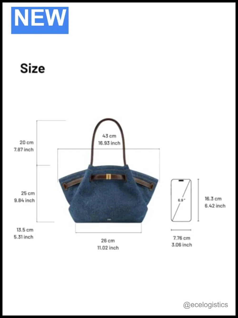 JW PEI Hana Medium Cotton Tote Bag Handbag w/ Pockets